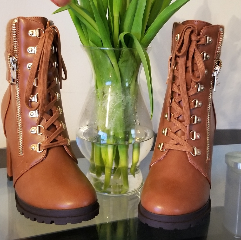 Lace up booties.